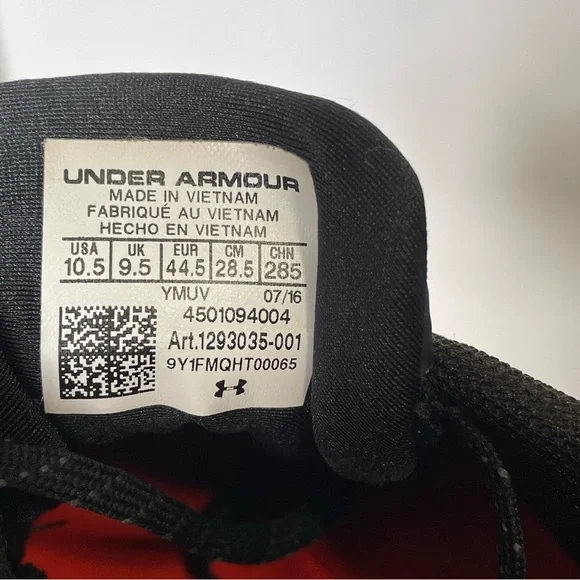 Under Armour Charged Legend Mens 10.5 Fitness Weight Lifting Cross Fit Black - Picture 7 of 7